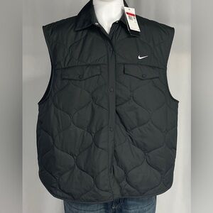 Nike Air Quilted Synthetic Fill Puffer Vest Coat Jacket Black Large Brand New